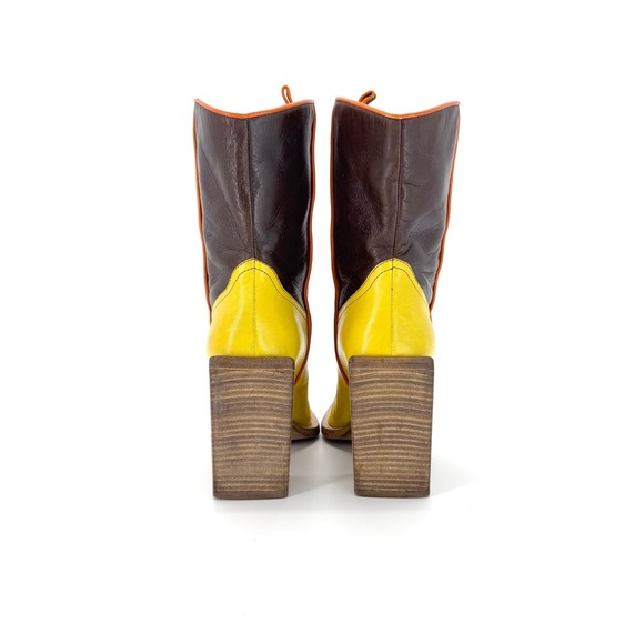 Vintage Miu Miu SS 1999 Mid Calf Snakeskin Leather Cowboy Boots 37 - Picture 4 of 9